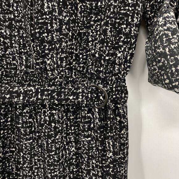 Mossimo Shirt Dress Size Large Black White Print Long Sleeves New - Picture 5 of 14